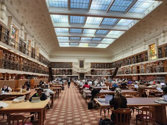 university student studying library
